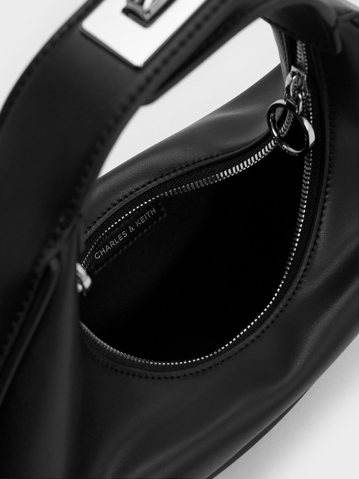 Crescent Hobo Bag, Noir, hi-res