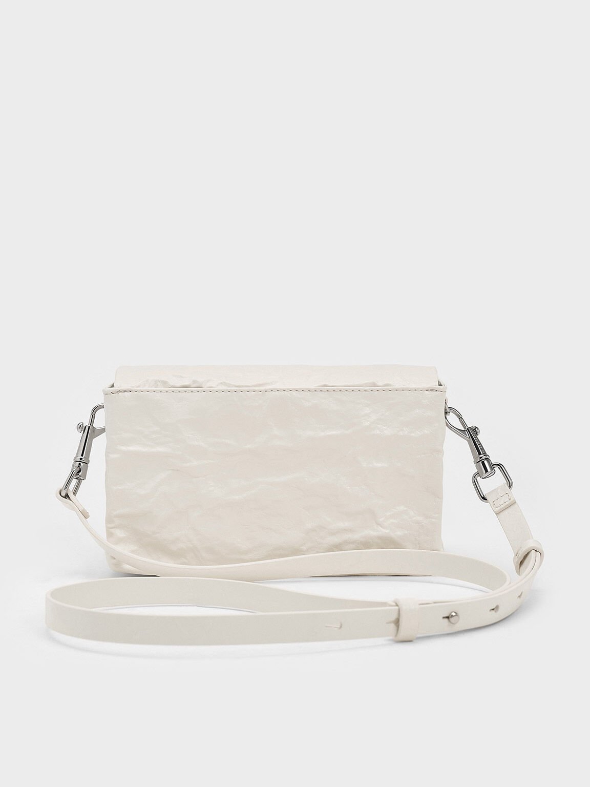 Matina Crinkle-Effect Crossbody Bag, Cream, hi-res