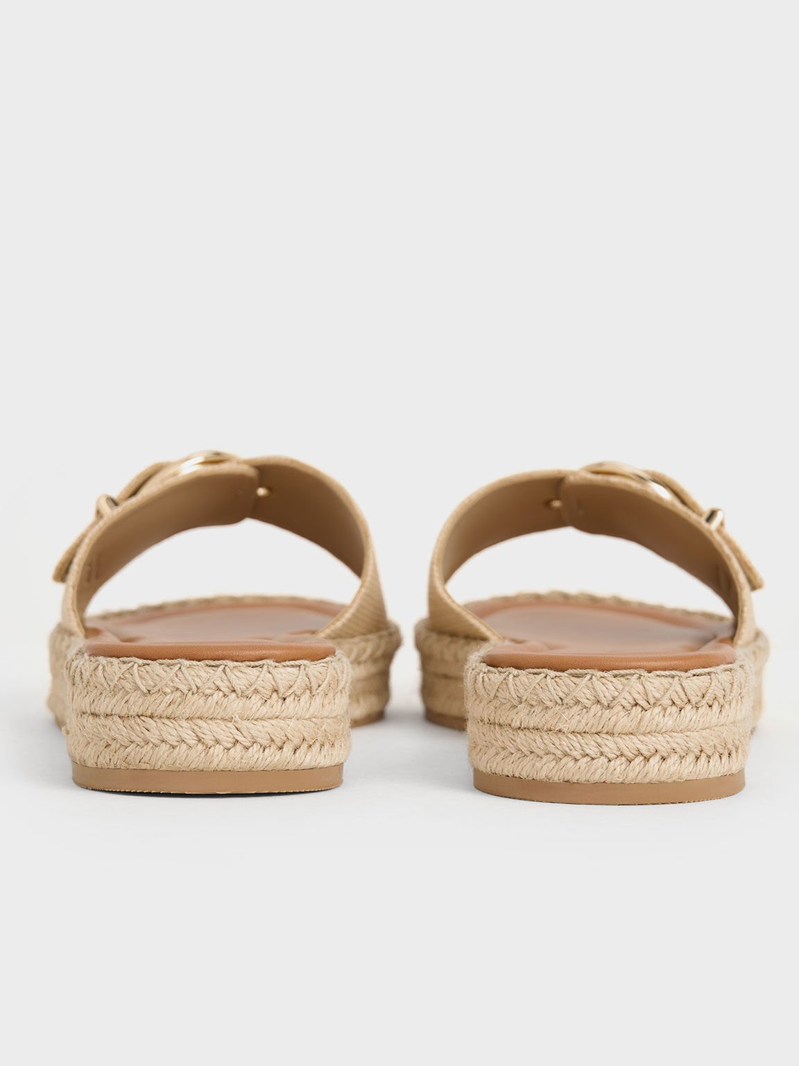 Sandal Buckled Espadrille Woven, Sand, hi-res