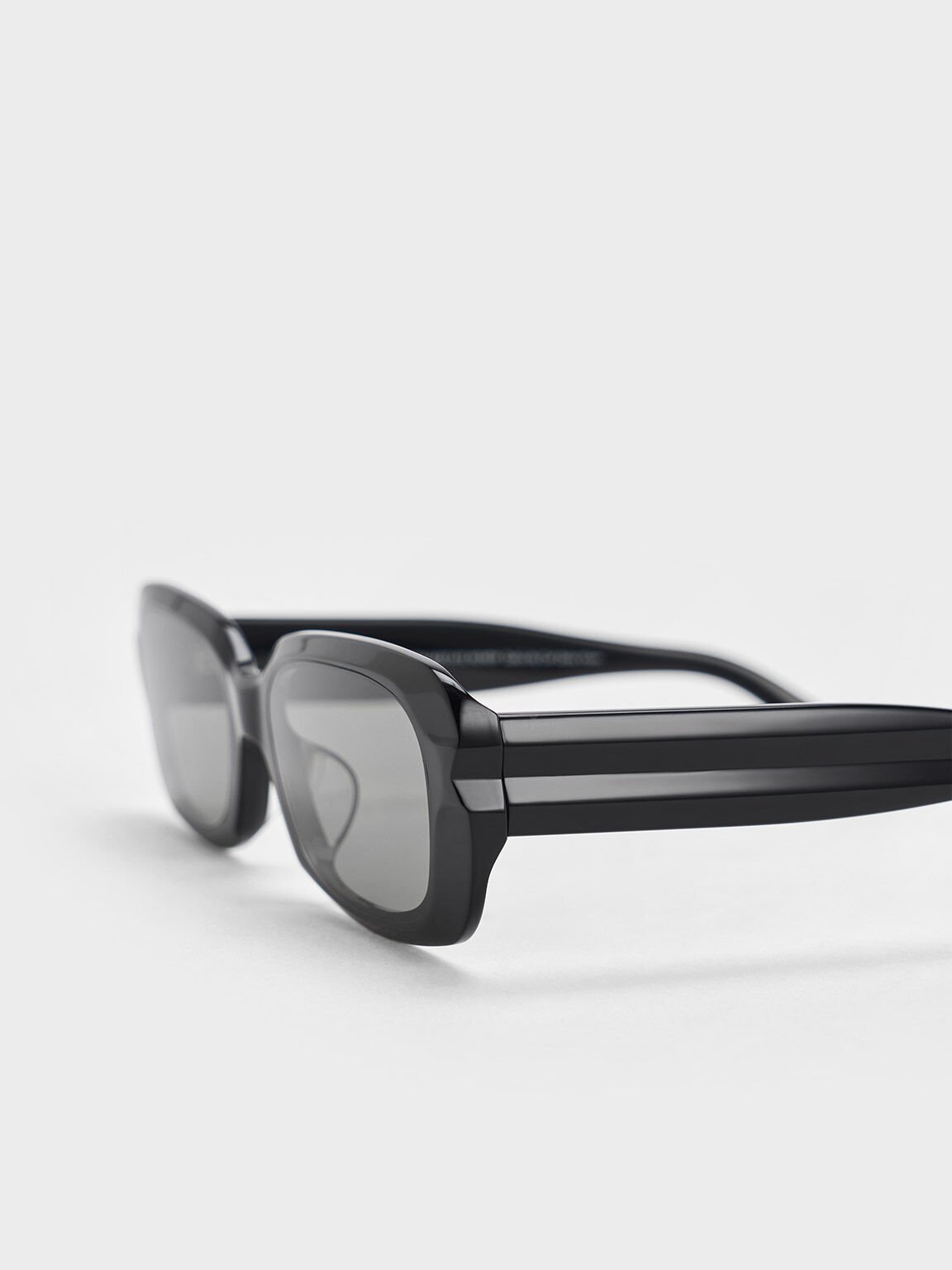 Recycled Acetate Angular Sunglasses, Noir, hi-res