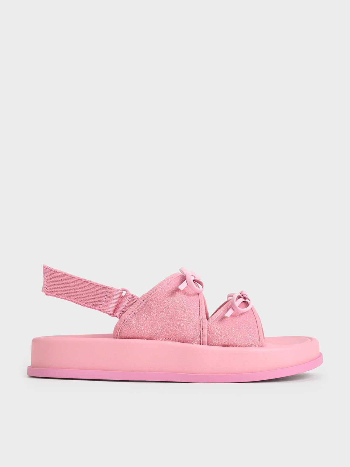 Sandal Double Bow Girls' Glittered, Pink, hi-res