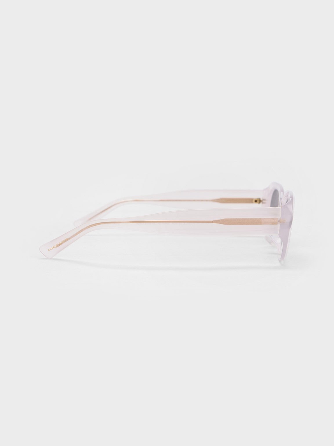 Recycled Acetate Angular Sunglasses, Transparent, hi-res