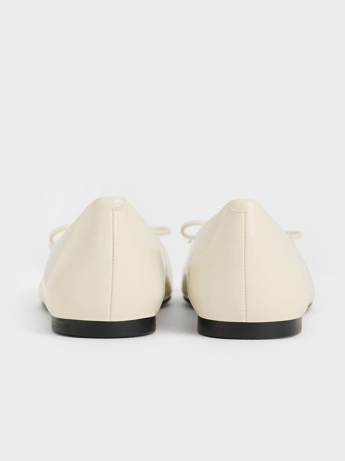 Sandal Ballet Flats Square-Toe Bow, Chalk, hi-res