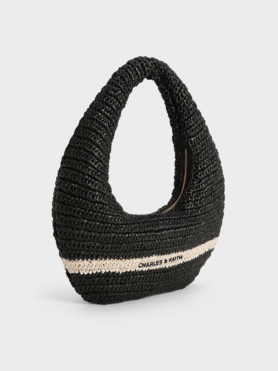 Tas Hobo Slouchy Knitted Allegra, Black, hi-res