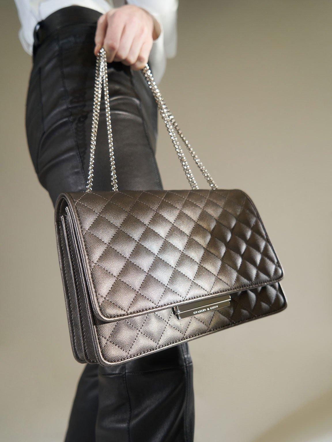 Touch Ups Clutch Handbag, Pewter: Handbags: Amazon.com