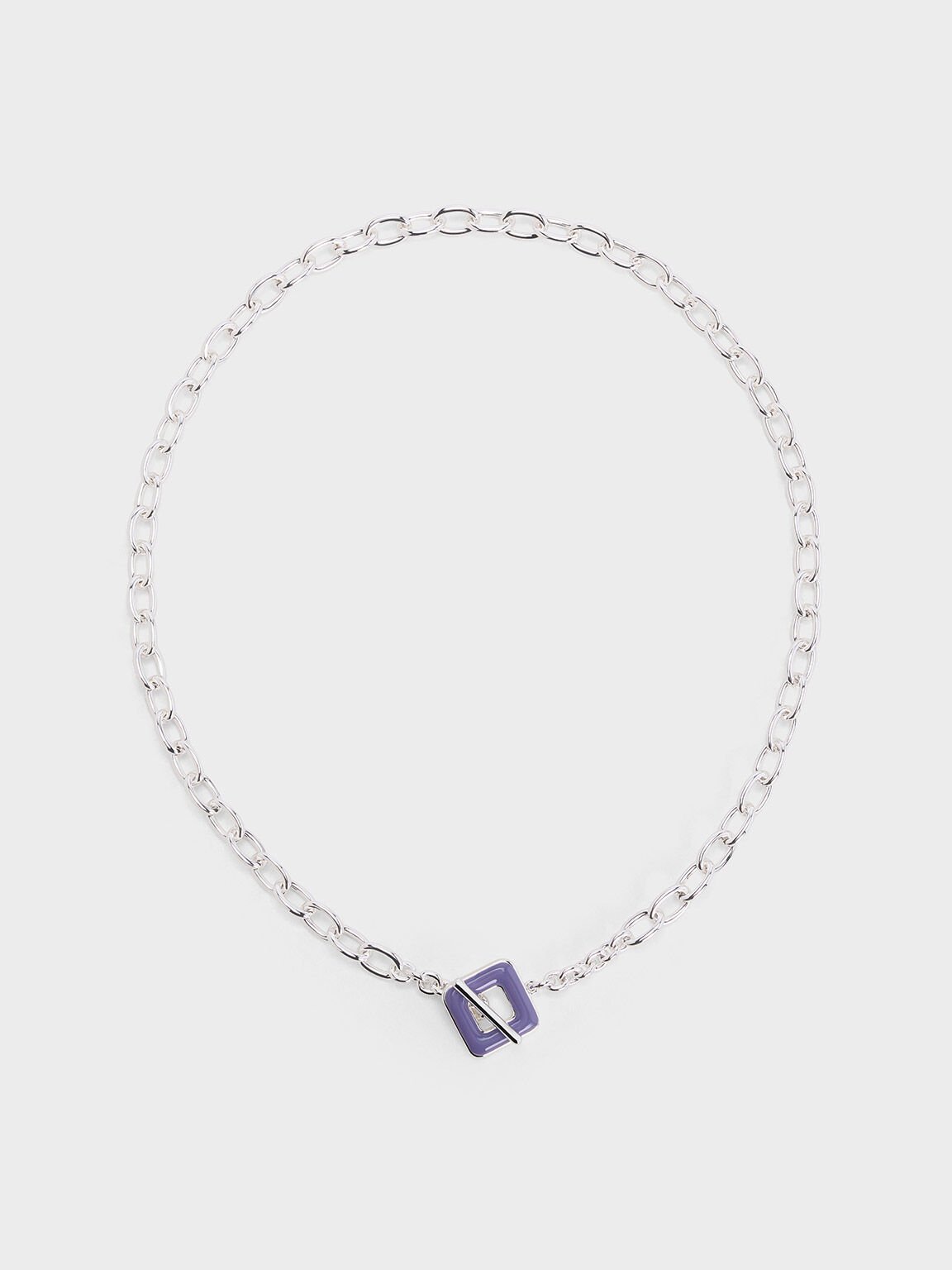 Kalung Chain-Link Square Ellowyn, Lilac, hi-res