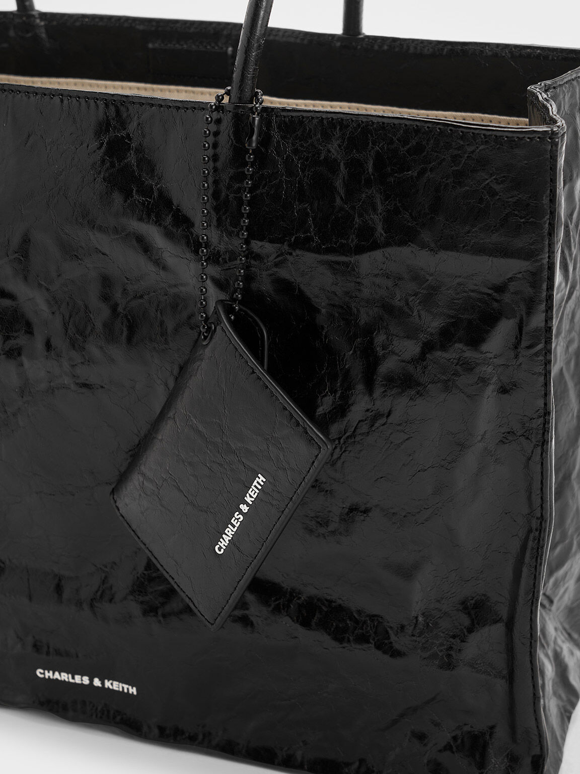 Tote Bag Crinkle-Effect Matina Large, Jet Black, hi-res