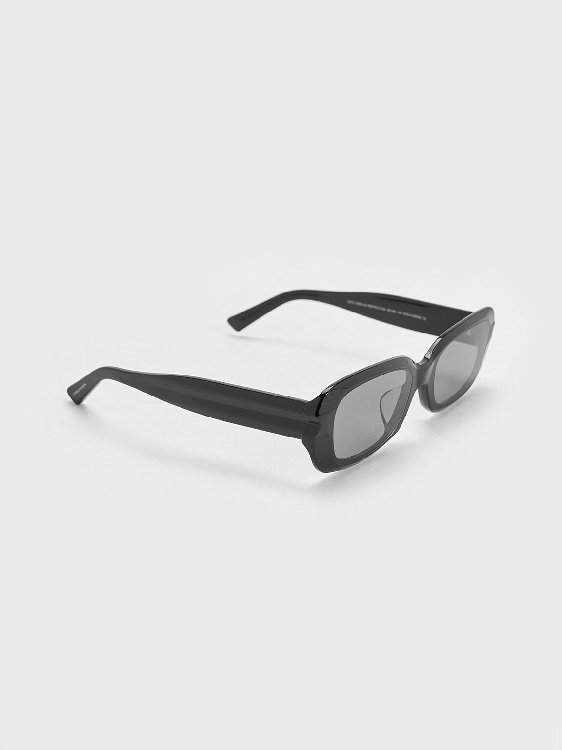 Recycled Acetate Angular Sunglasses, Noir, hi-res