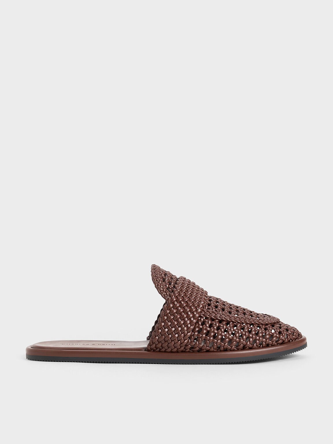 Woven Slip-On Flats, Brown, hi-res