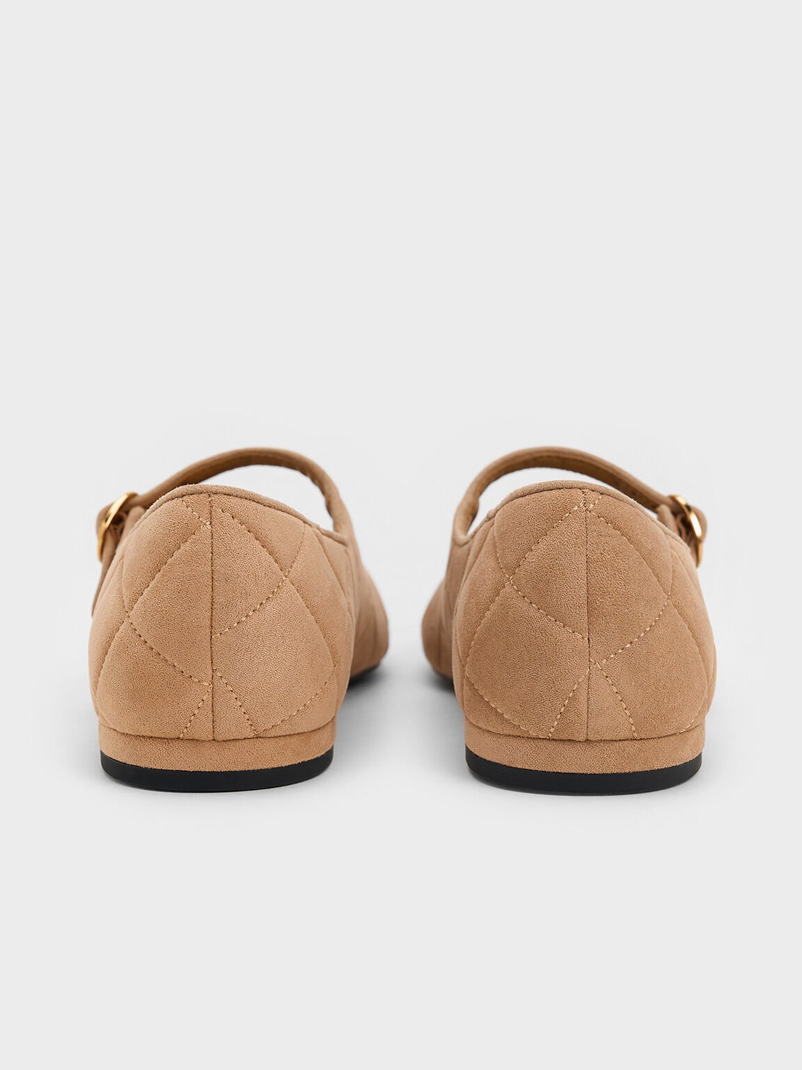 Cap-Toe Textured Quilted Mary Janes, Beige, hi-res