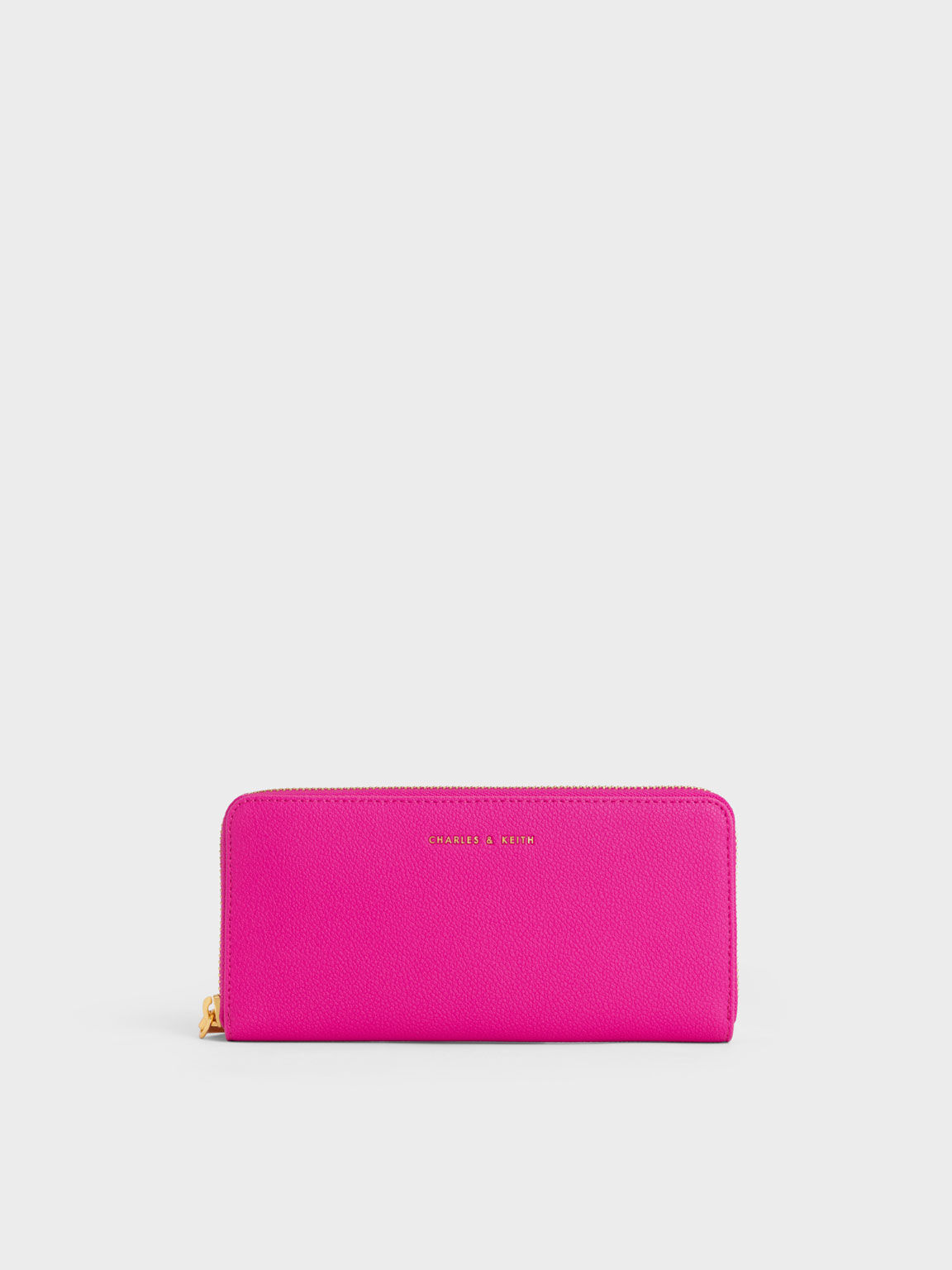 zip wallet in natural with neon pink stripe – Twigs