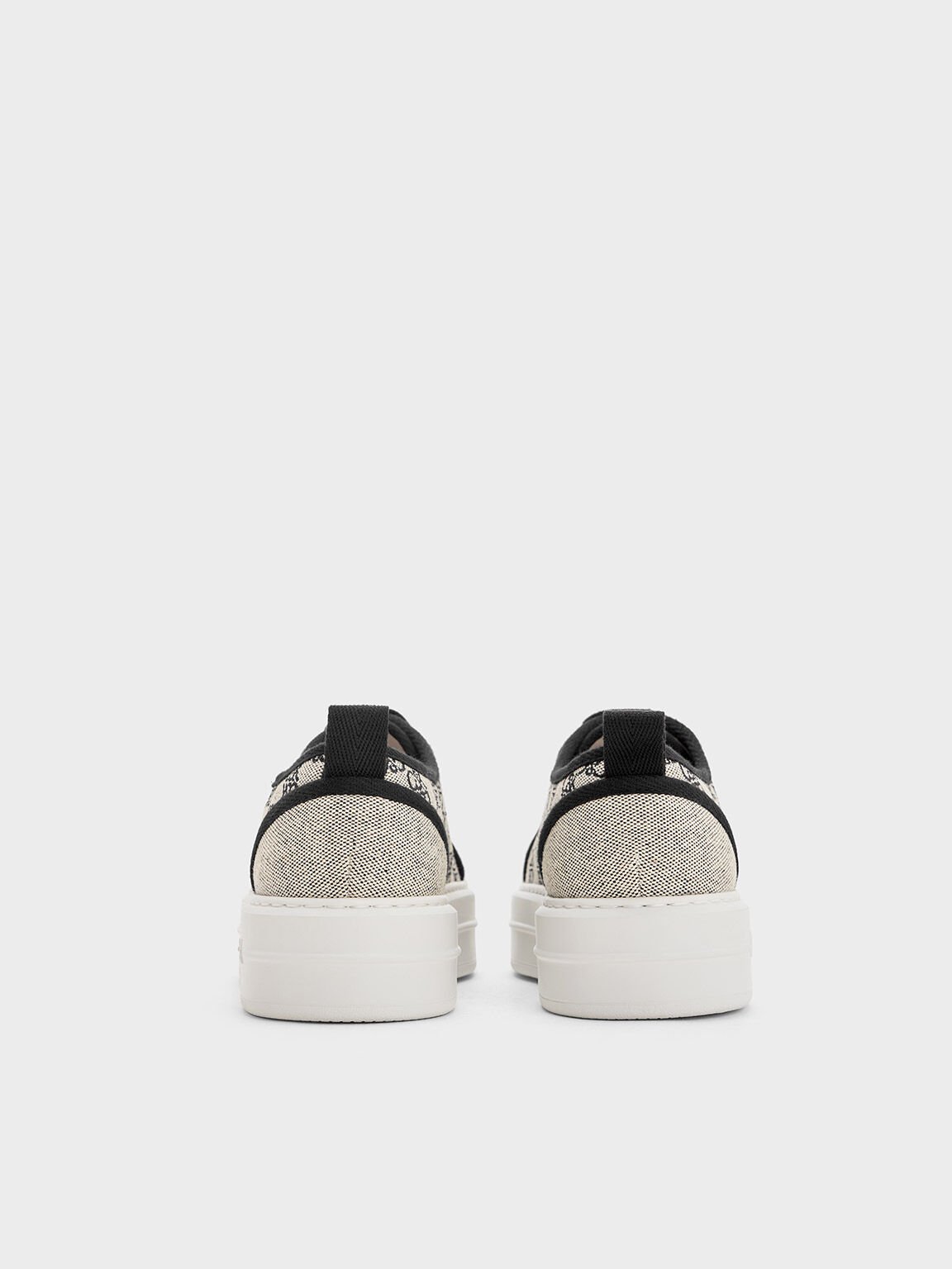 Canvas Monogram Flatform Sneakers, Multi, hi-res