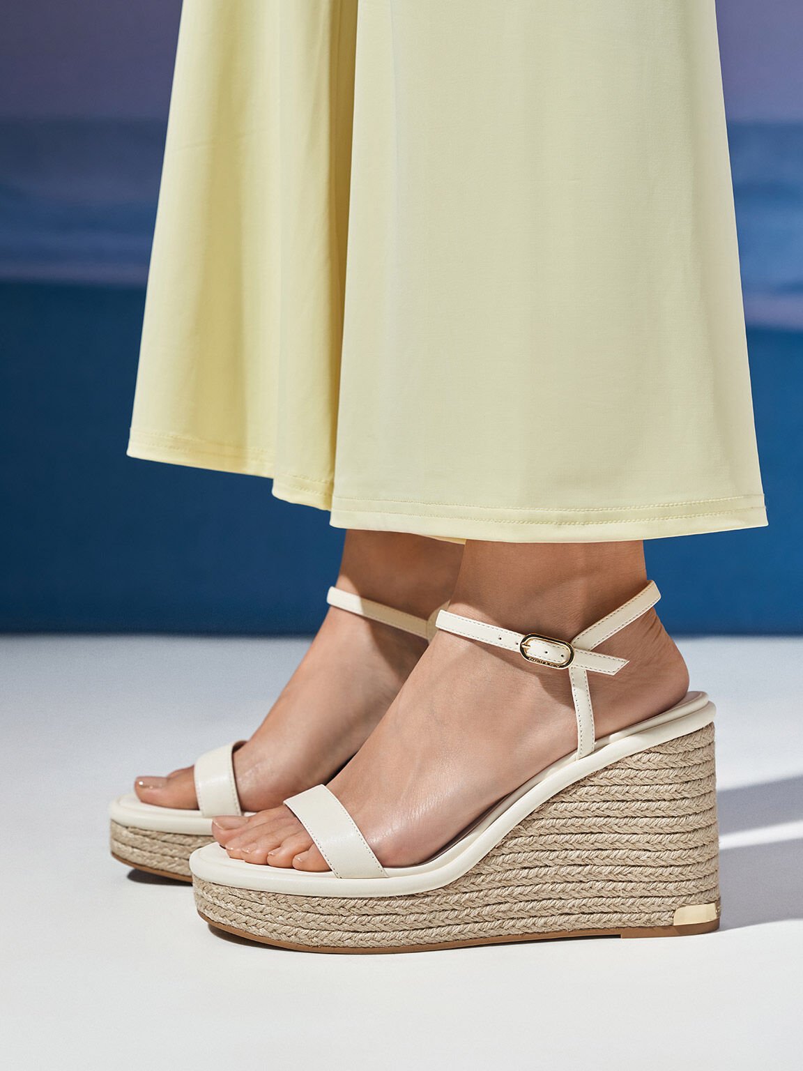 Espadrille Wedges, Cream, hi-res