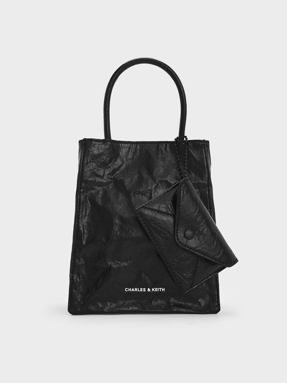 Tote Bag Crinkle-Effect Matina Elongated, Jet Black, hi-res