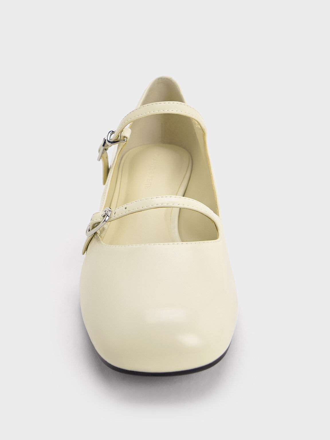 Sepatu Mary Janes Block-Heel Double-Strap, Chalk, hi-res