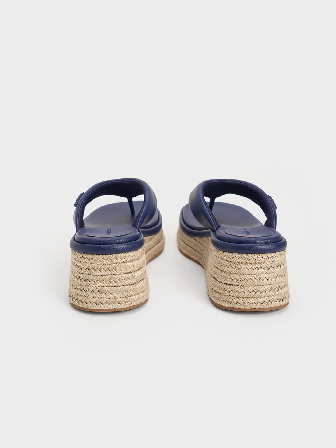 Espadrille Thong Sandals, Dark Blue, hi-res