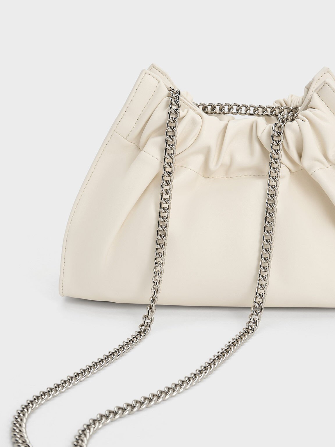 Tas Chain-Handle Cyrus Slouchy, Cream, hi-res