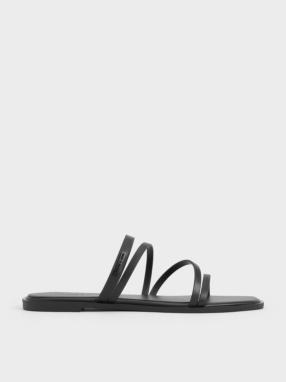 Lliana Strappy Slide Sandals, Black, hi-res