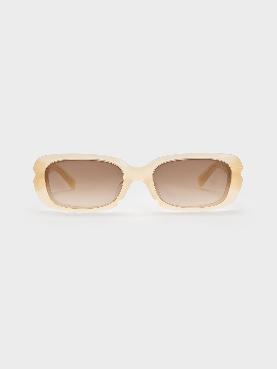 Recycled Acetate Angular Sunglasses, Butter, hi-res