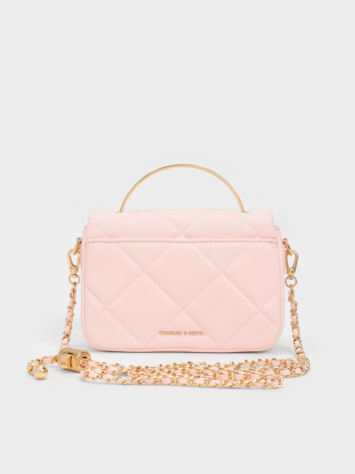 Tas Top Handle Quilted Boxy, Pink, hi-res