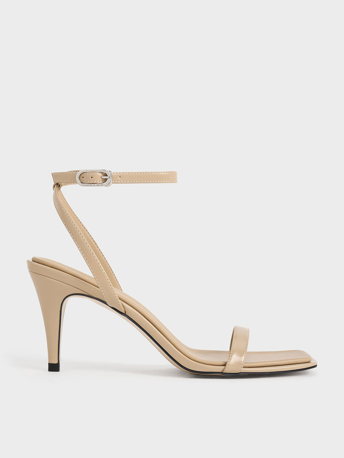 Sandal Heeled Ankle-Strap, Sand, hi-res