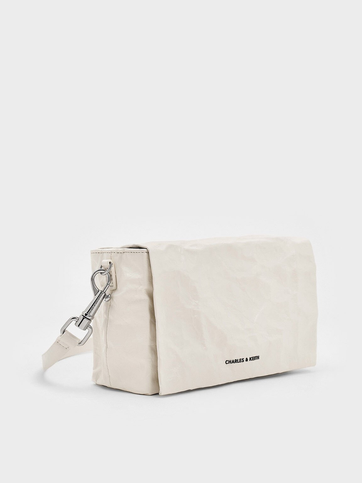 Matina Crinkle-Effect Crossbody Bag, Cream, hi-res