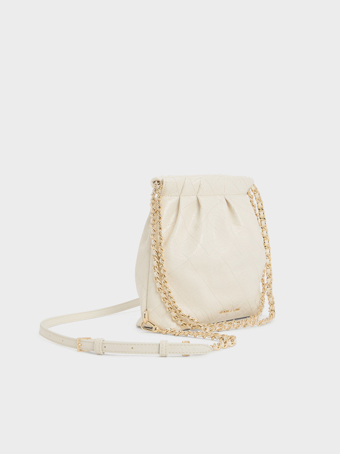 Cream Duo Chain-Handle Two-Way Backpack - CHARLES & KEITH ID