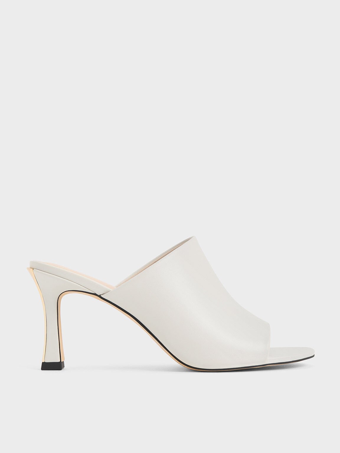 Sepatu Heeled Mules Round-Toe, Chalk, hi-res