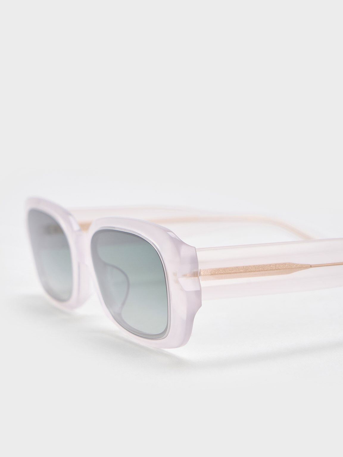 Kacamata Angular Recycled Acetate, Transparent, hi-res