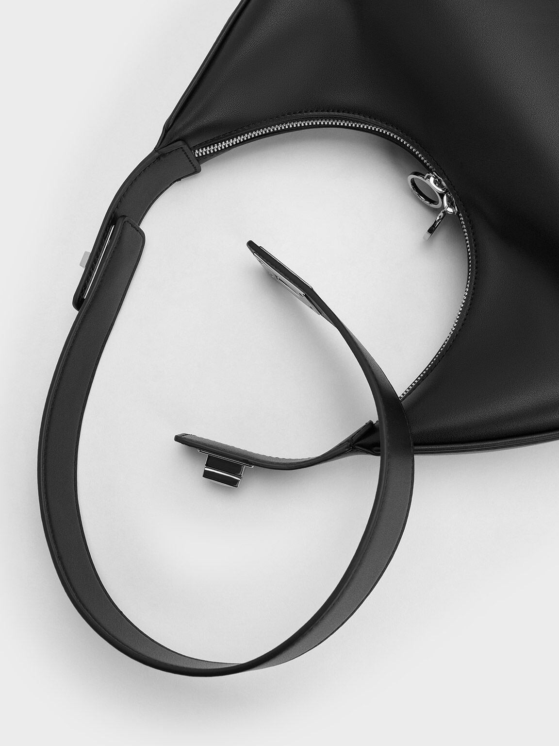 Crescent Hobo Bag, Noir, hi-res