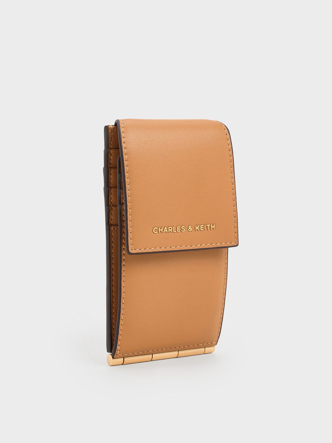 Card Holder Bi-Fold Side-Zip Calla, Toffee, hi-res