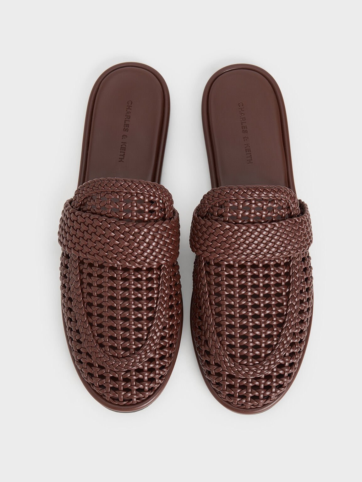 Woven Slip-On Flats, Brown, hi-res