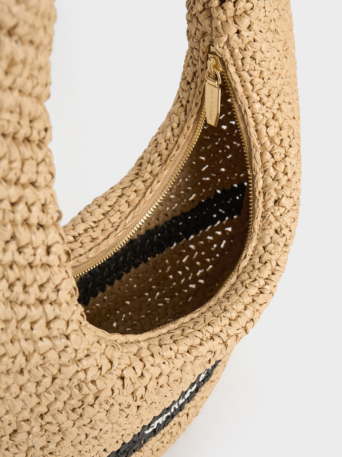 Tas Hobo Slouchy Knitted Allegra, Beige, hi-res