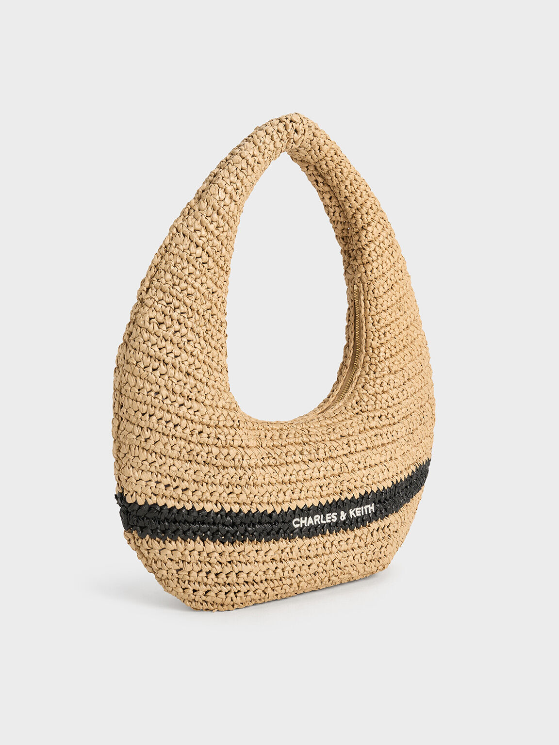 Tas Hobo Slouchy Knitted Allegra, Beige, hi-res