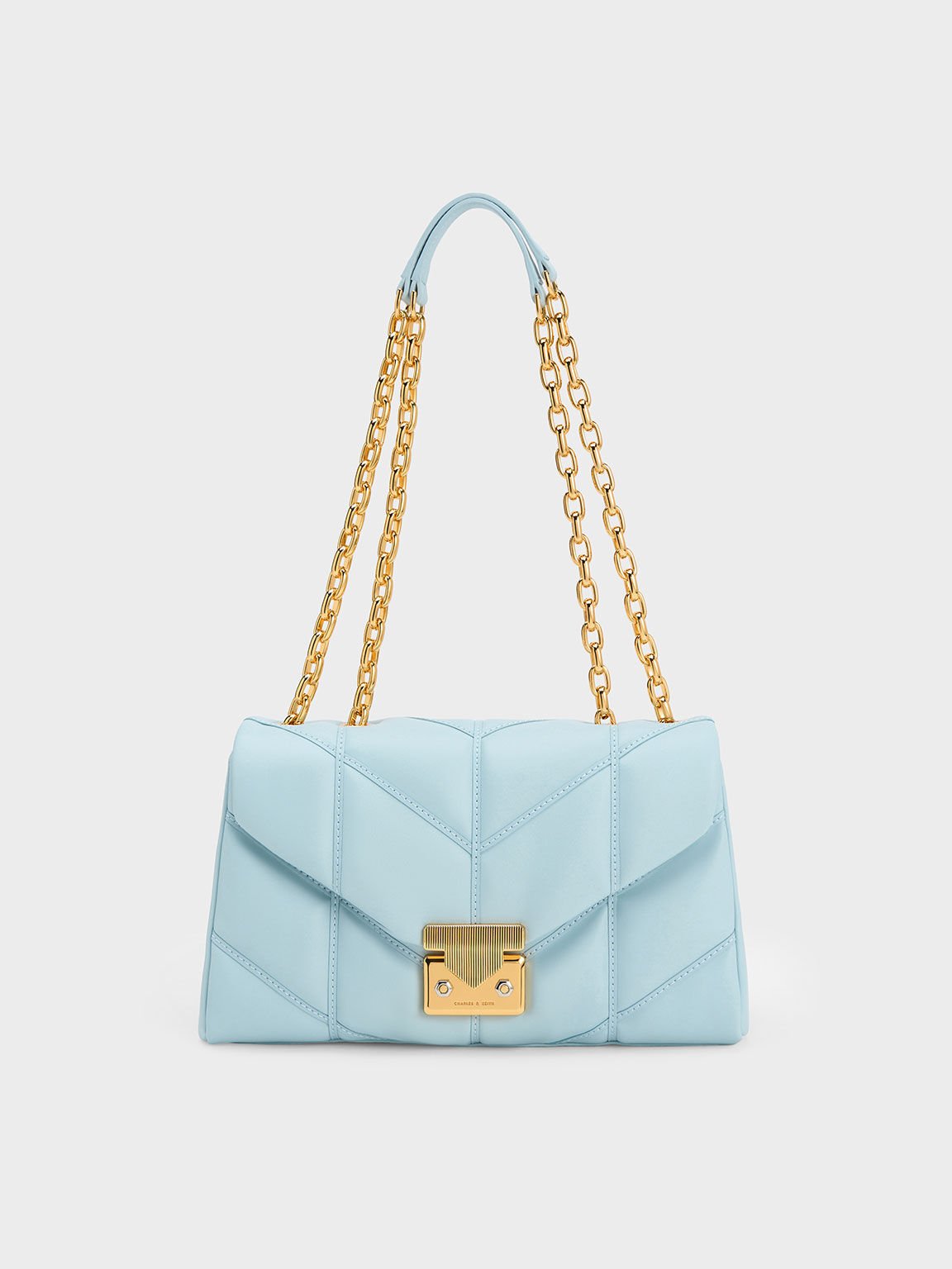 Eudora Chevron Trapeze Bag, Blue, hi-res