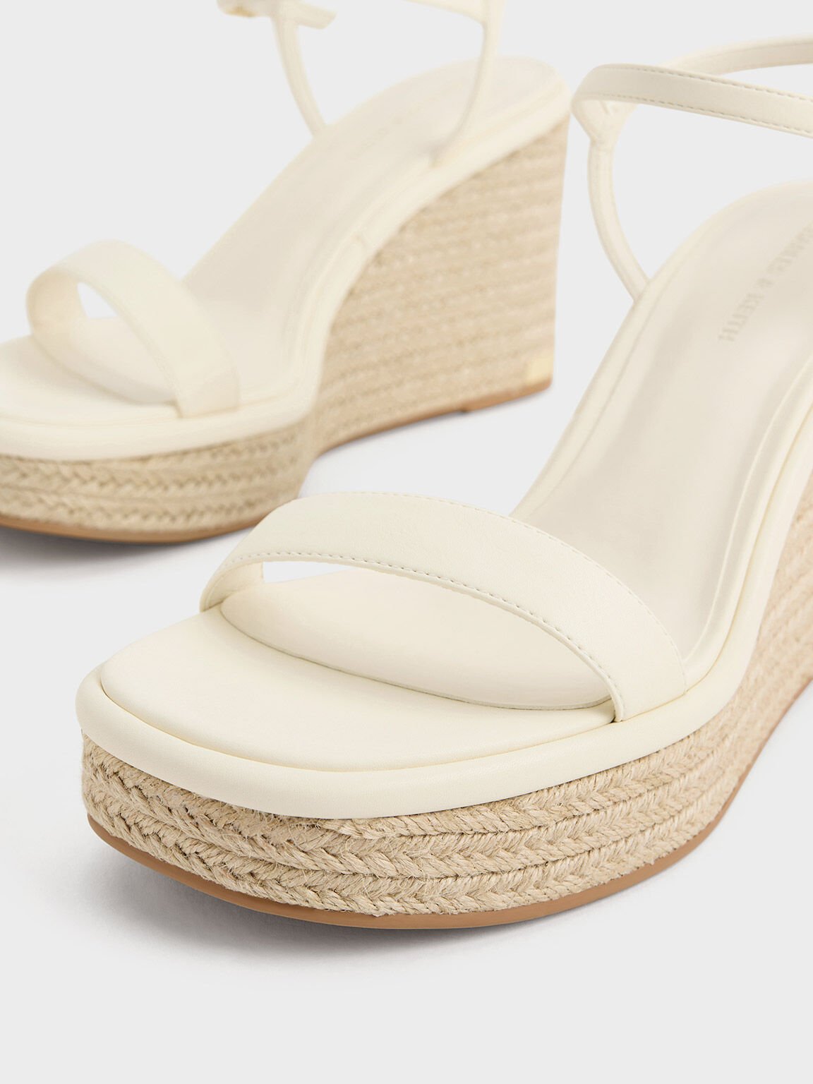 Sepatu Wedges Espadrille, Cream, hi-res