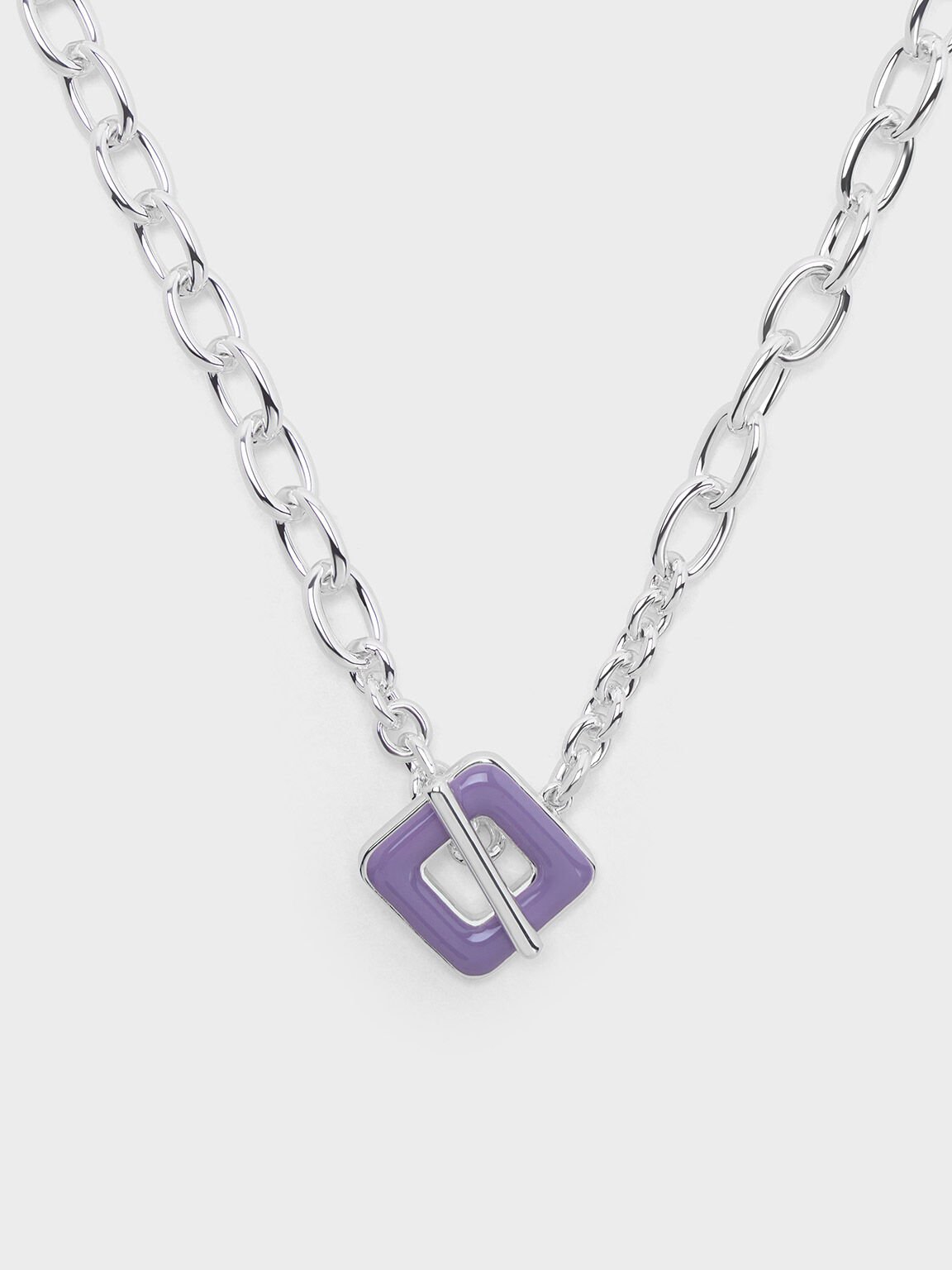 Kalung Chain-Link Square Ellowyn, Lilac, hi-res