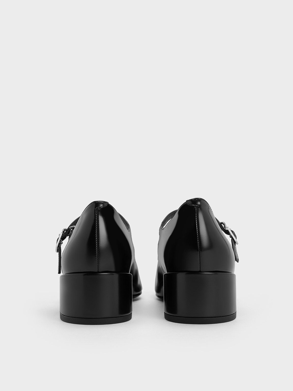 Sepatu Mary Janes Block-Heel Double-Strap, Black Box, hi-res