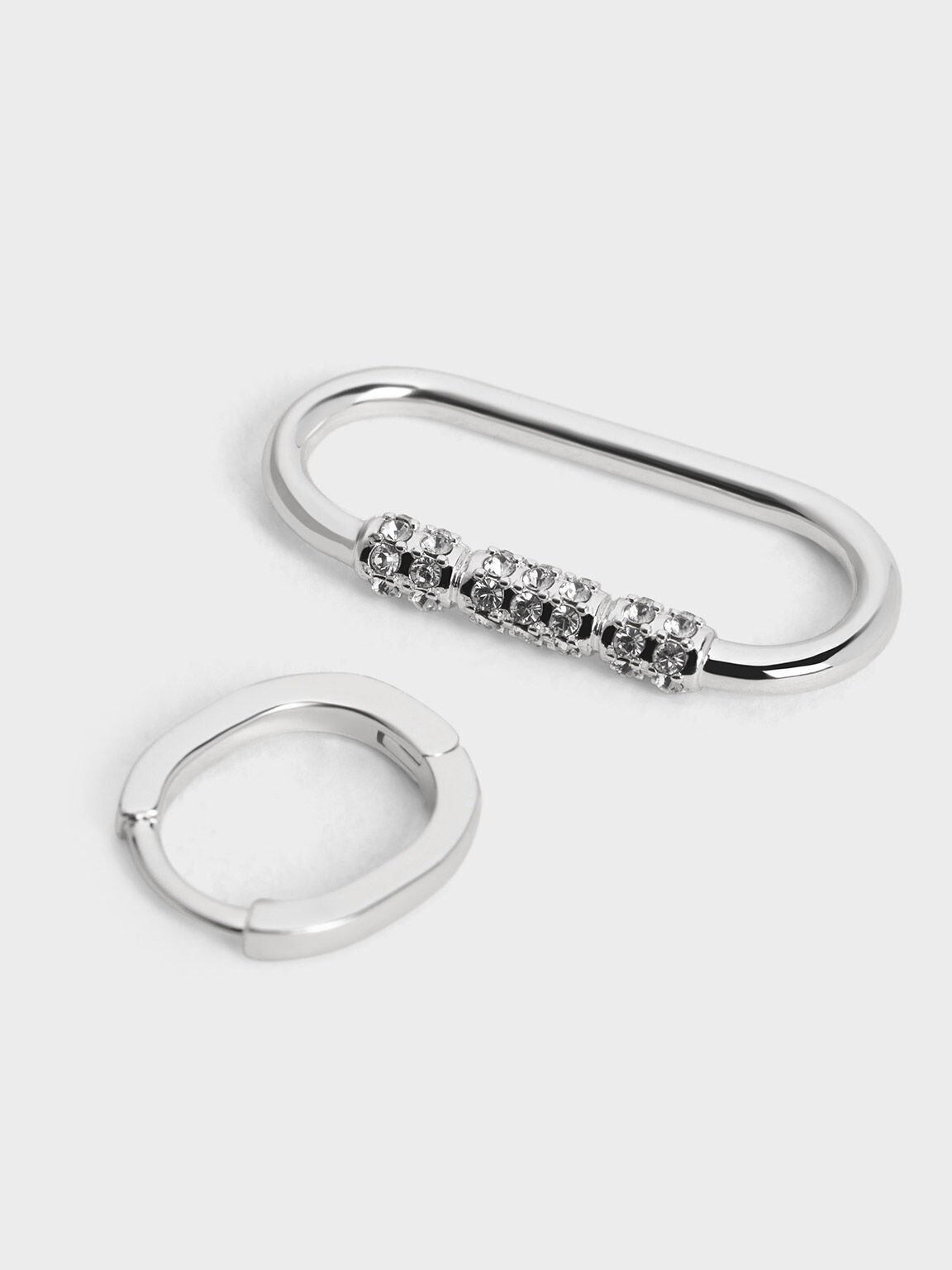 Anting Crystal Drop Reagan, Silver, hi-res