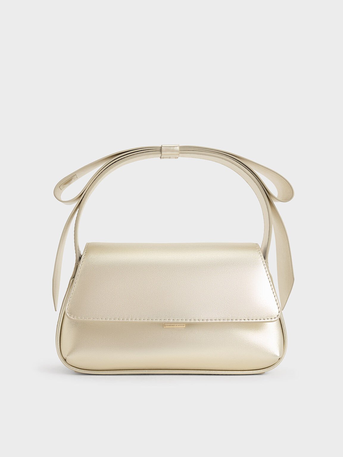 Tas Top-Handle Leather Metallic, Champagne, hi-res