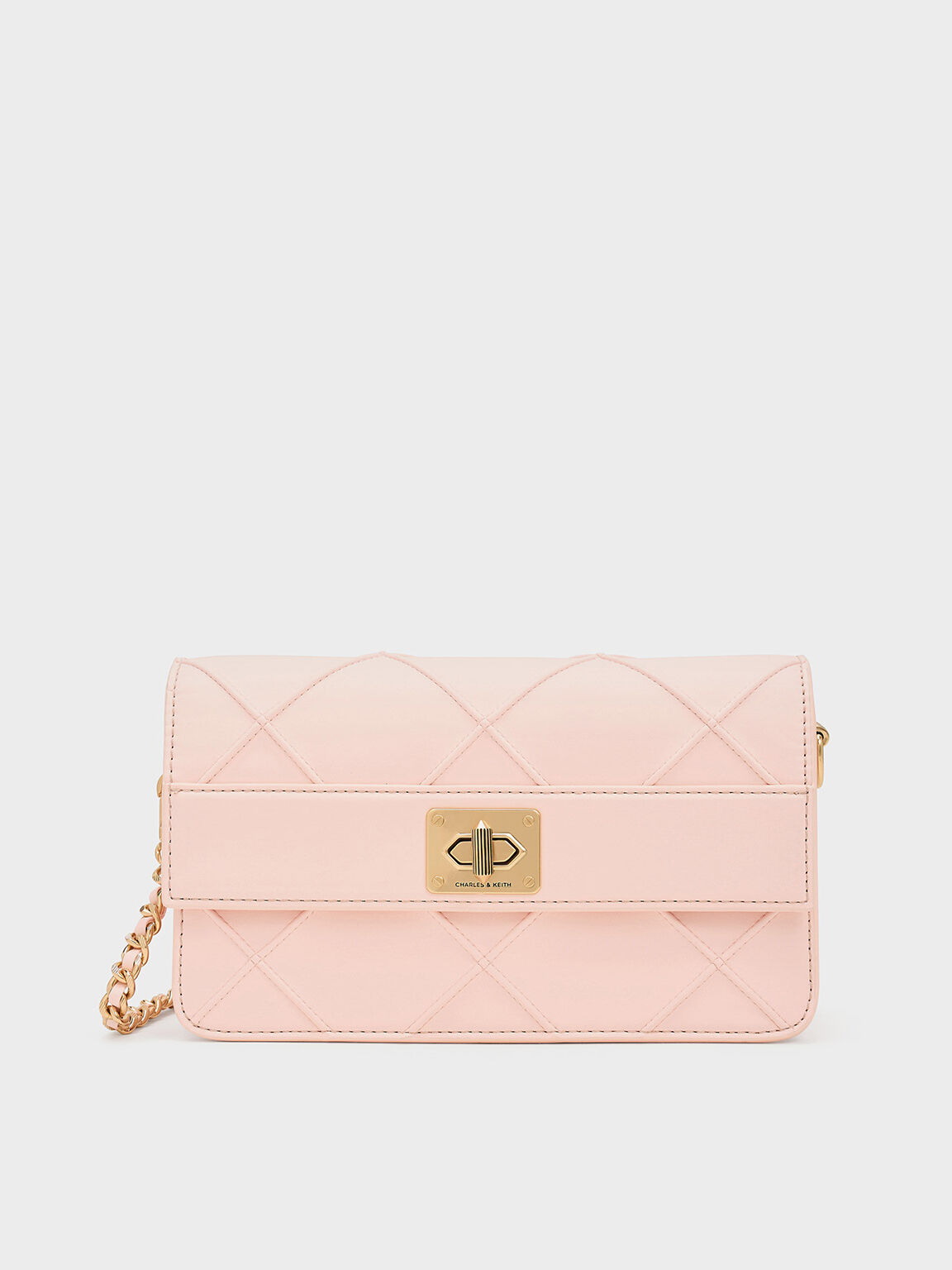 Eleni Quilted Crossbody Bag, Light Pink, hi-res