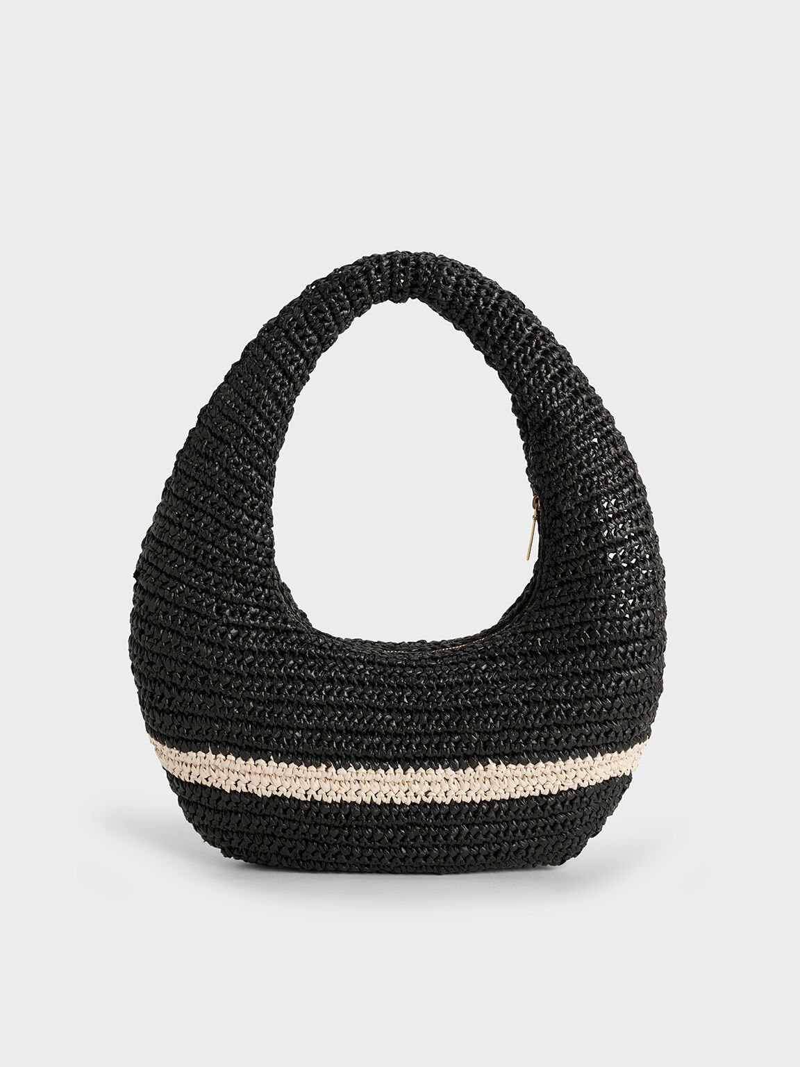 Tas Hobo Slouchy Knitted Allegra, Black, hi-res