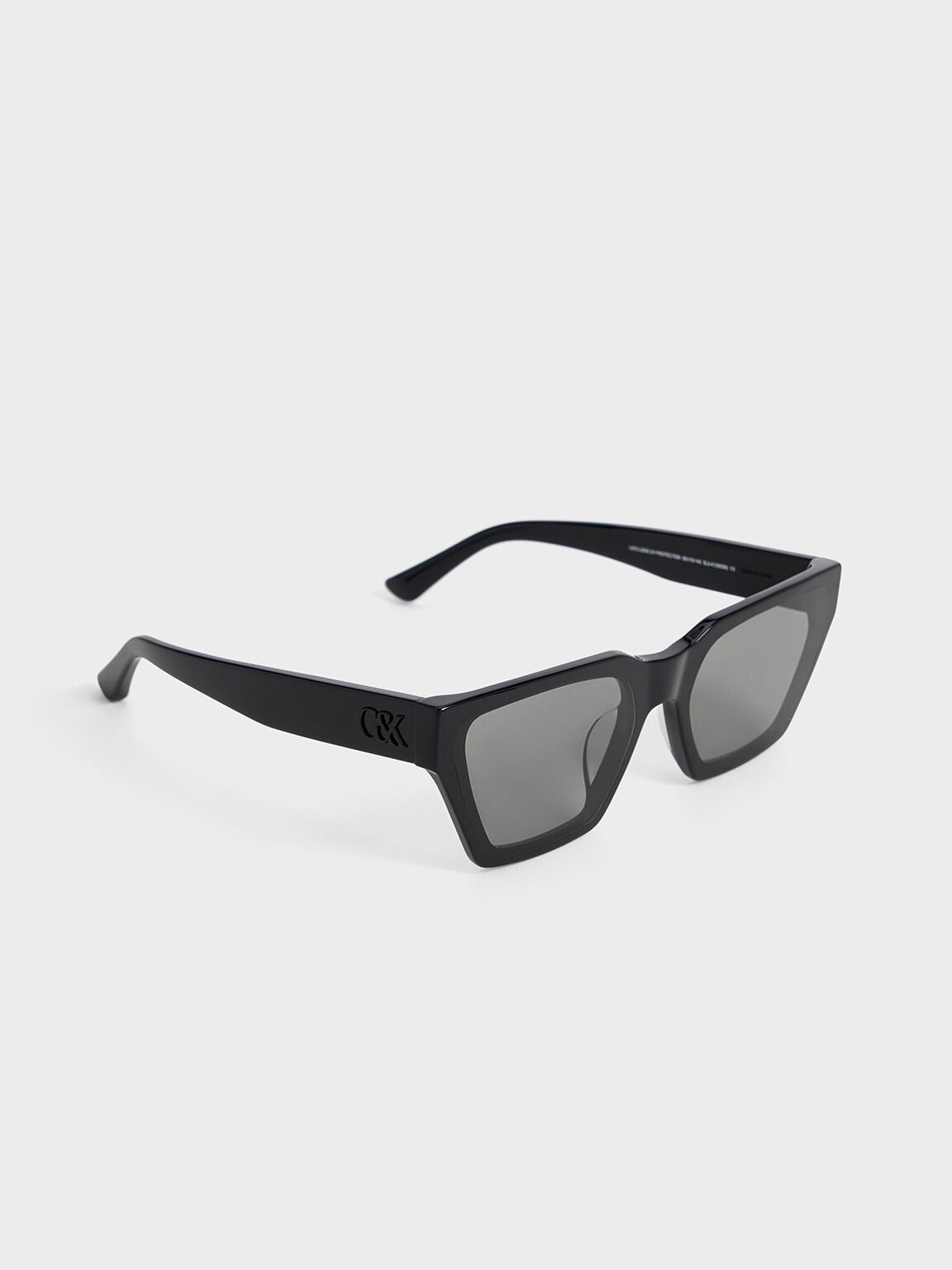 Kacamata Angular Recycled Acetate, Jet Black, hi-res