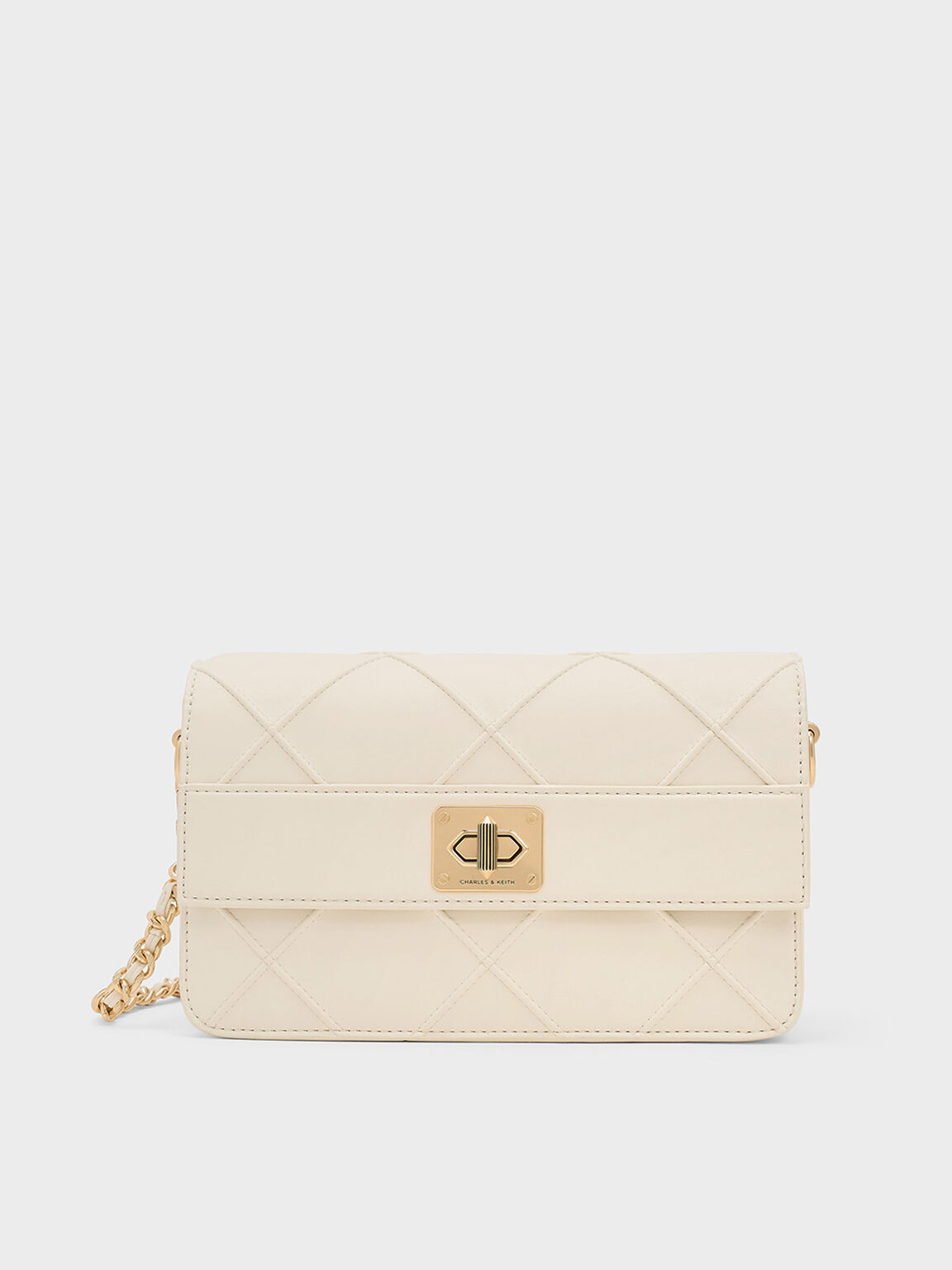 Eleni Quilted Crossbody Bag, Cream, hi-res