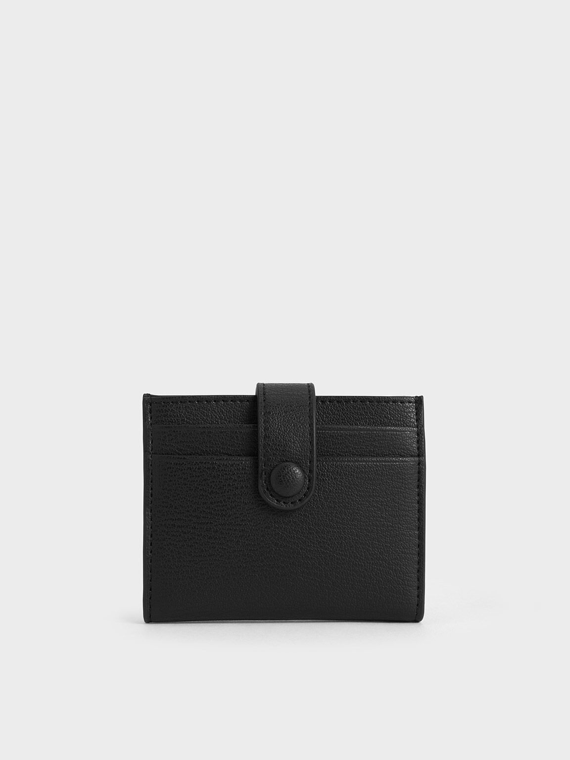 Snap Button Card Holder, Noir, hi-res