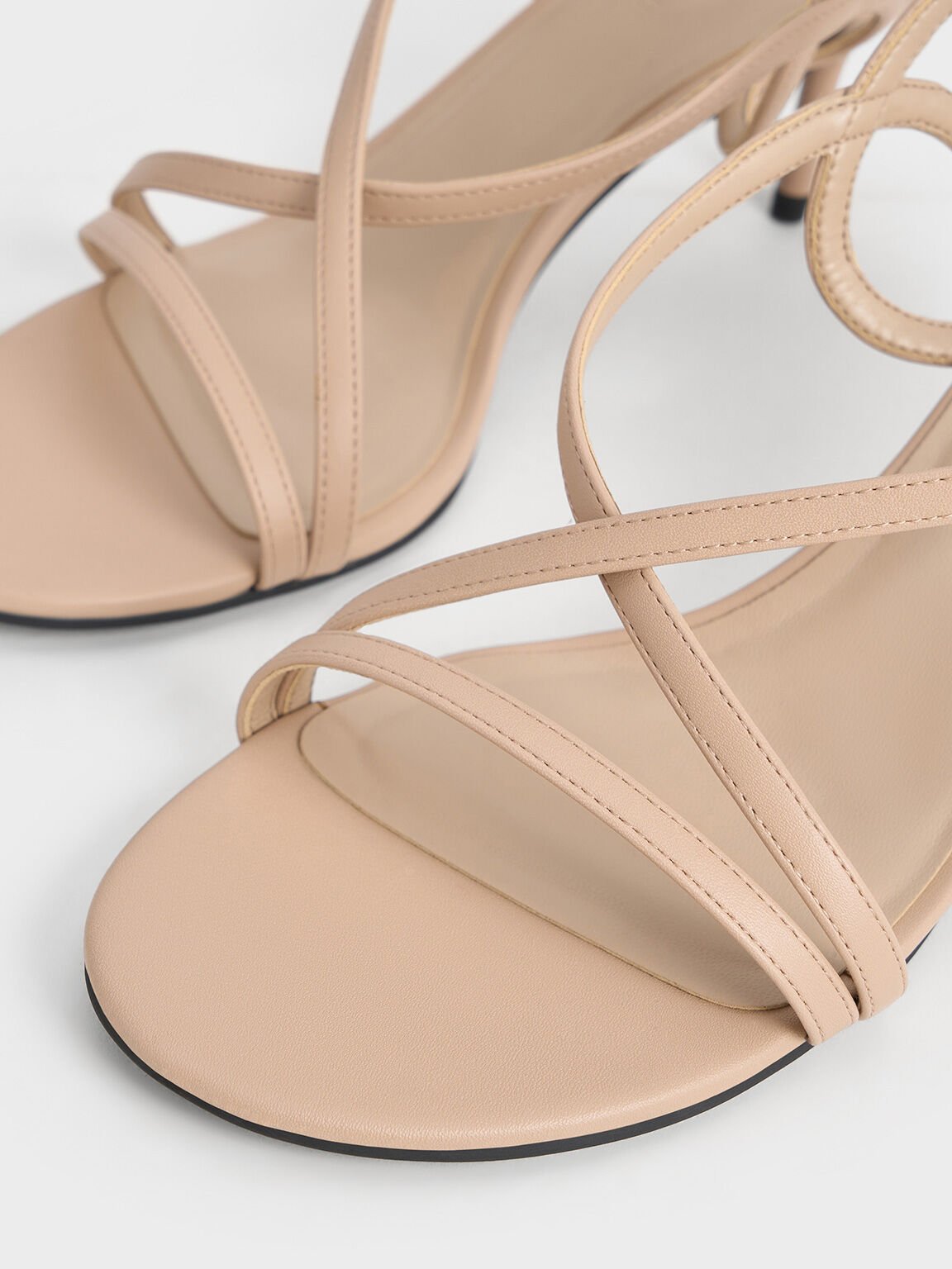 Sandal Slingback Stiletto-Heel Strappy, Nude, hi-res