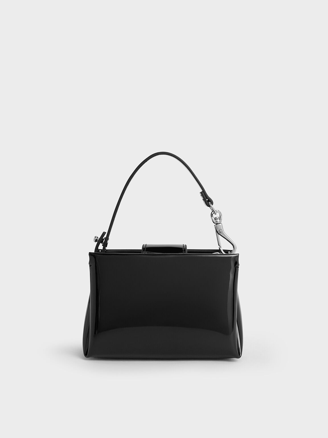 Pouch Top Handle Bosie Patent, Noir, hi-res