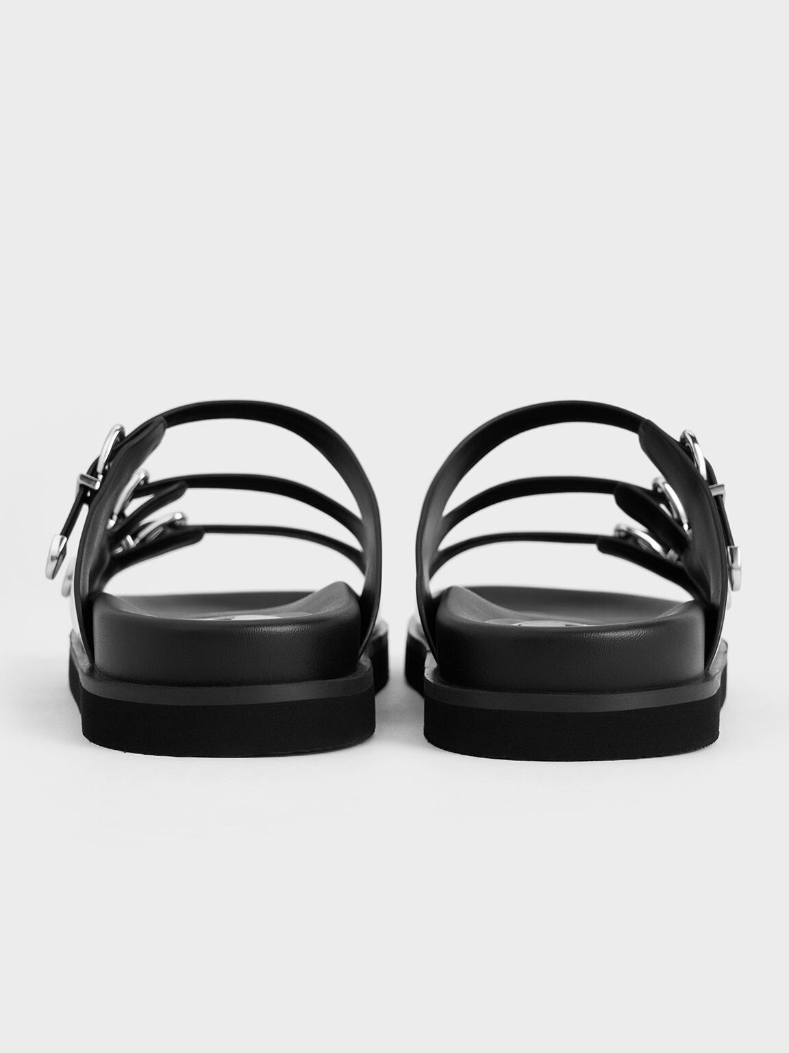 Sandal Triple-Strap Buckled, Black Box, hi-res