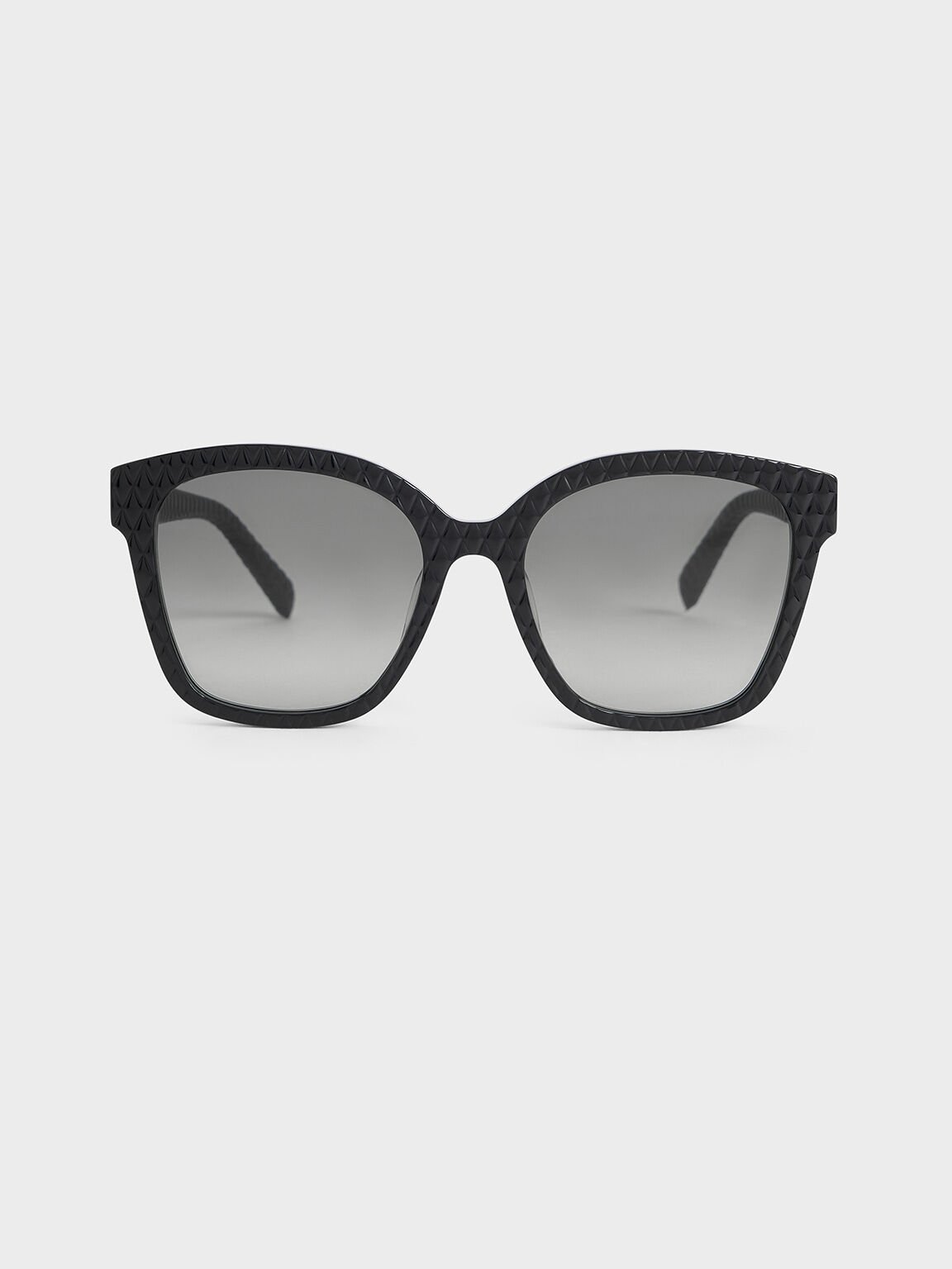 Kacamata Quilted Recycled Acetate & Leather, Black, hi-res