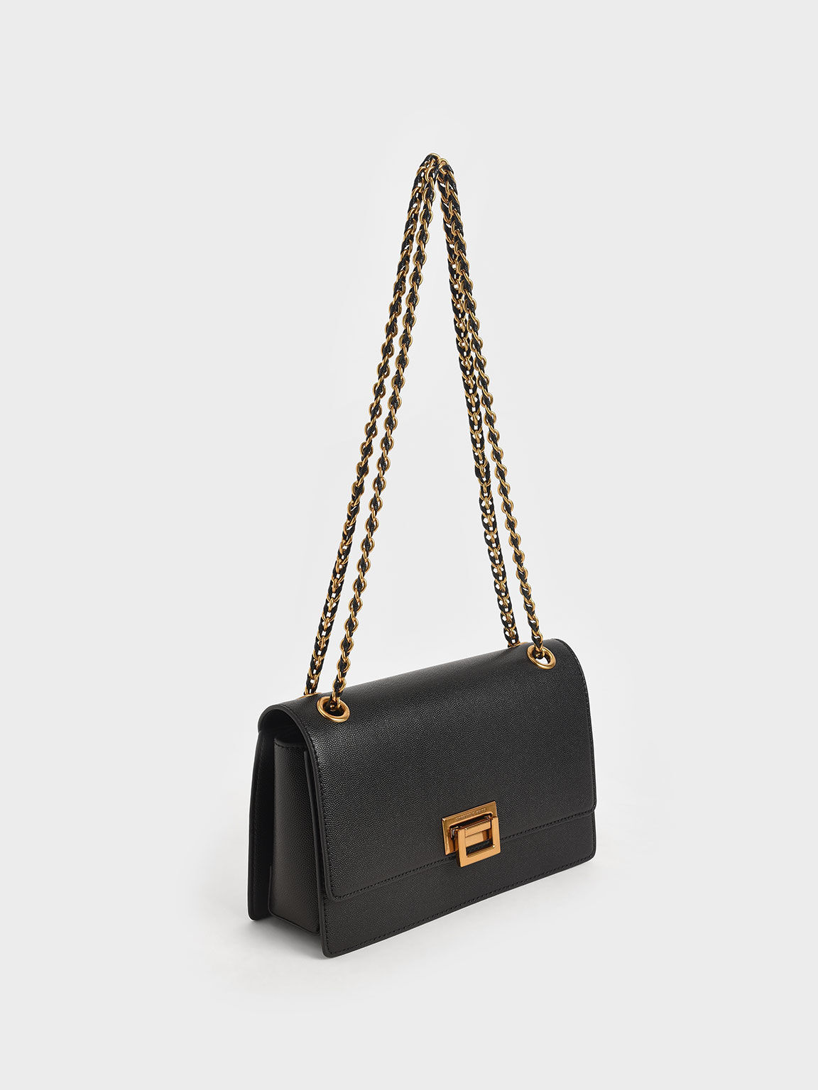 Everline Braided-Strap Shoulder Bag, Black, hi-res